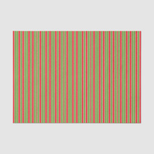 Red, White and Green Stripes Tissue Paper