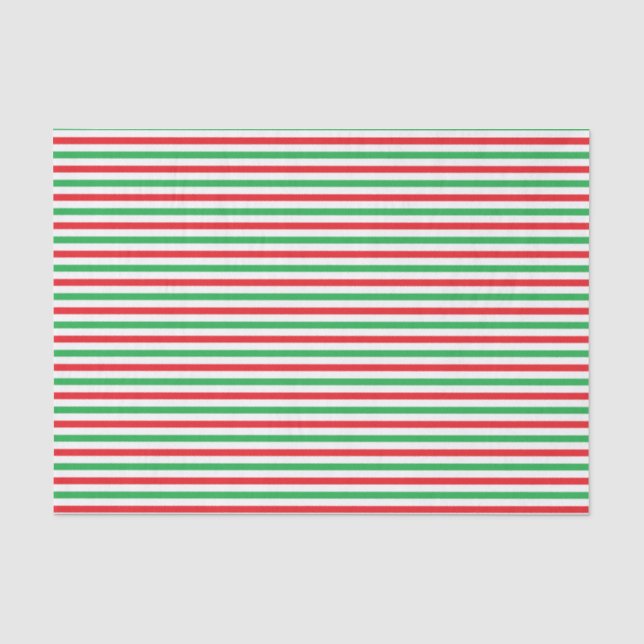 Red, White and Green Strips Tissue Paper (Front)