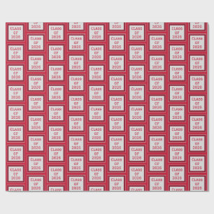 Red White and Grey Graduation Wrapping Paper 2026