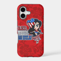 Red, White and Hula Girl Patriotic iPhone 5 Case