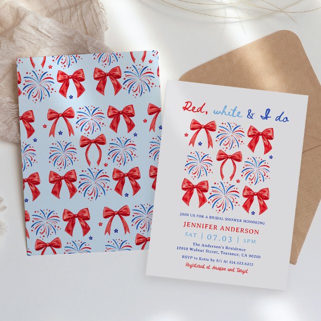 Red White and I Do 4th of July Bridal Shower  Invitation (Creator Uploaded)