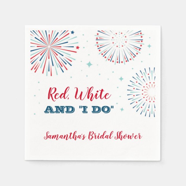 Red, White and I DO Bridal Shower Napkin (Front)