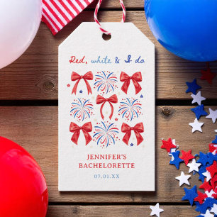 Red White and I Do July 4th Bachelorette Favours Gift Tags