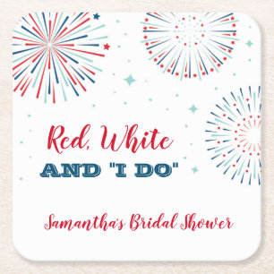 Red, White and I DO Shower Coaster