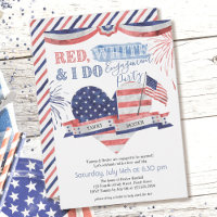 Red White and I Do Vintage Engagement Party