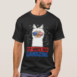Red White And Llamazing American 4th Of July Patri T-Shirt