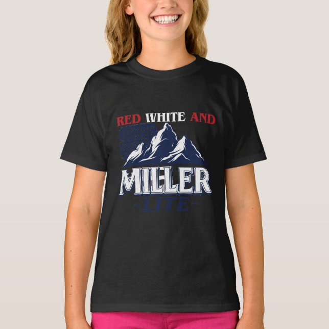 Red, White, and Miller Lite T-Shirt (Front)
