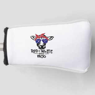 Red White and Moo Patriotic Cow Fourth of July Golf Head Cover
