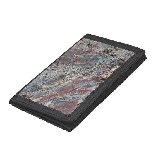 Red White and Mossy Mineral Texture Tri-fold Wallets
