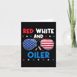 Red White And Oiler Sungles 4th Of July America Fl Card