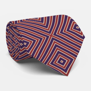 Red White And Purple Striped Diamond Pattern  Tie