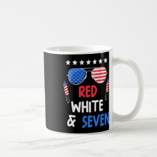 Red White And Seven 7th Birthday 4th Of July Indep Coffee Mug