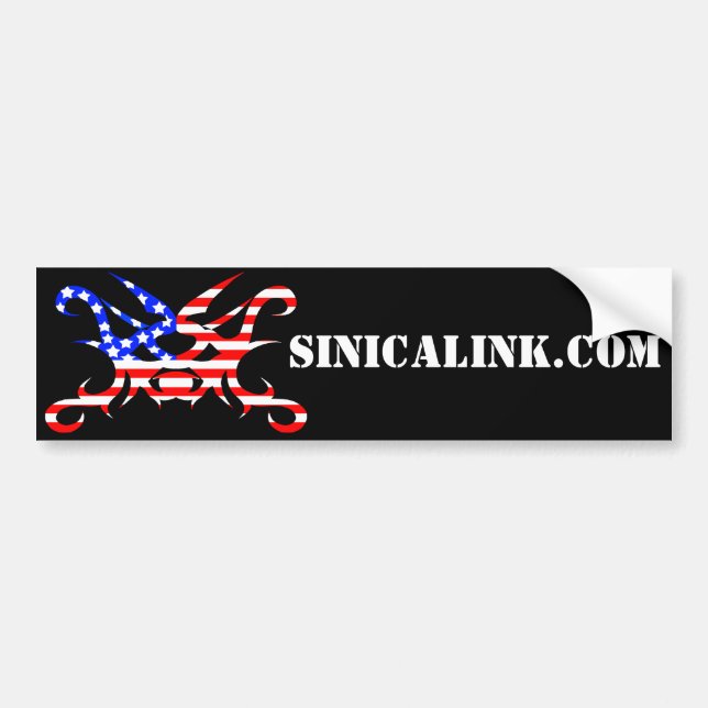 Red White and Sinical w/ Customizable Text Bumper Sticker (Front)