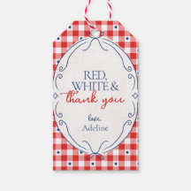 Red White and Thank You Party Favour Tags