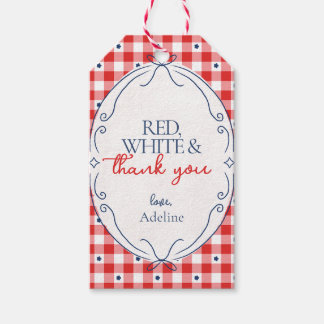 Red White and Thank You Party Favour Tags