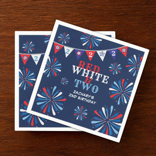 Red White and TWO 2nd Birthday Napkin