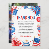 Red White and Two 4th Of July Patriotic Birthday