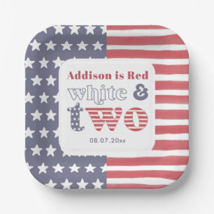 Red White And Two Cookout 2nd Birthday Party Paper Plate