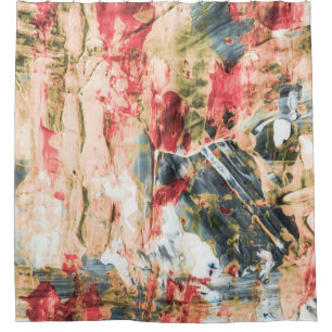 Red white and yellow abstract painting