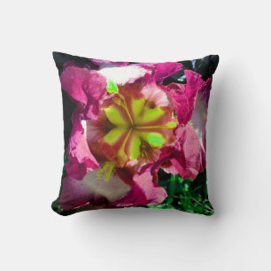 Red, white and yellow Iris Flower Pillow
