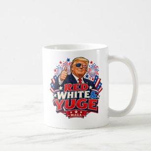 Red White and Yuge Flag Shades Two-Sided Coffee Mug