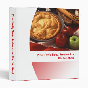 Red/White Apple Pie Personalized Recipe Menu Food Binder