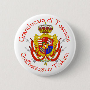 Red White Banner Grand Duchy of Tuscany 2 Inch Round Button