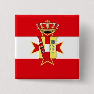 Red White Banner Grand Duchy of Tuscany 2 Inch Square Button