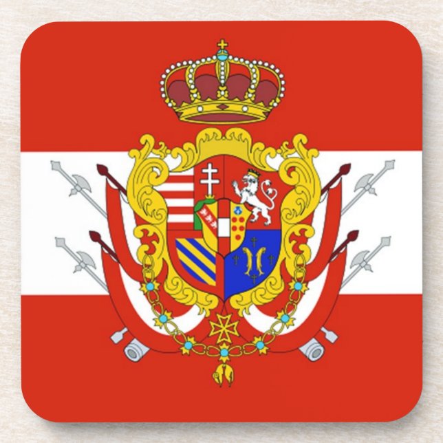 Red White Banner Grand Duchy of Tuscany Coaster (Front)