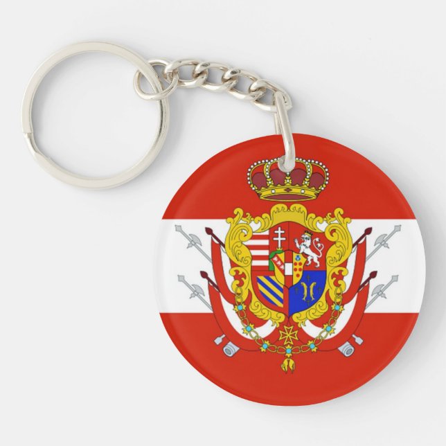 Red White Banner Grand Duchy of Tuscany Keychain (Front)