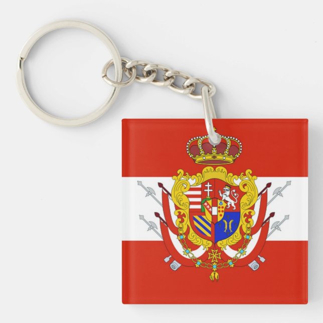 Red White Banner Grand Duchy of Tuscany Keychain (Front)