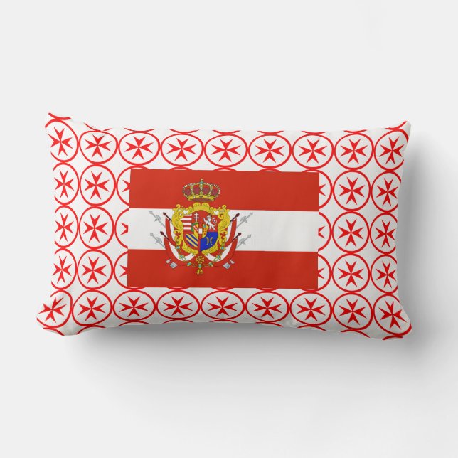 Red White Banner Grand Duchy of Tuscany Lumbar Pillow (Front)