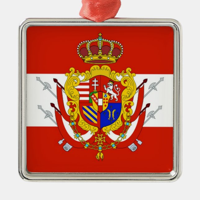 Red White Banner Grand Duchy of Tuscany Metal Ornament (Front)