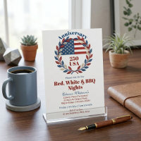 Red White BBQ Nights 250th USA Anniversary Wreath