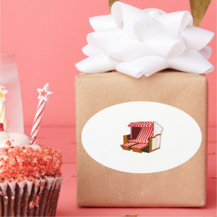 Red & White Beach Chair Theme Stickers