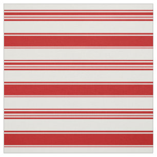Red & White Beach Stripes (medium scale) Fabric