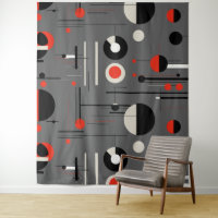 Red white black bauhaus geometric shapes