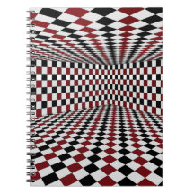 Red White Black Chequered Room High Contrast