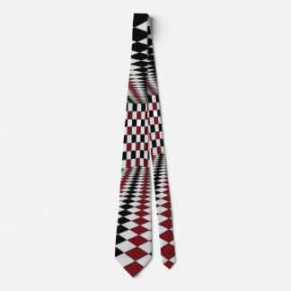 Red White Black Chequered Room High Contrast Tie