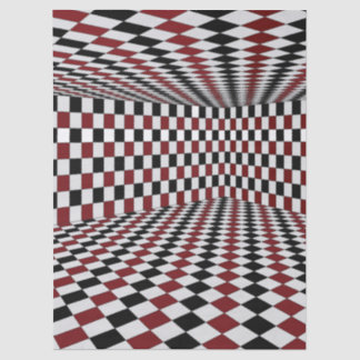 Red White Black Chequered Room High Contrast Tissue Paper