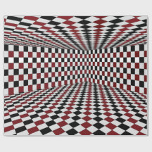 Red White Black Chequered Room High Contrast