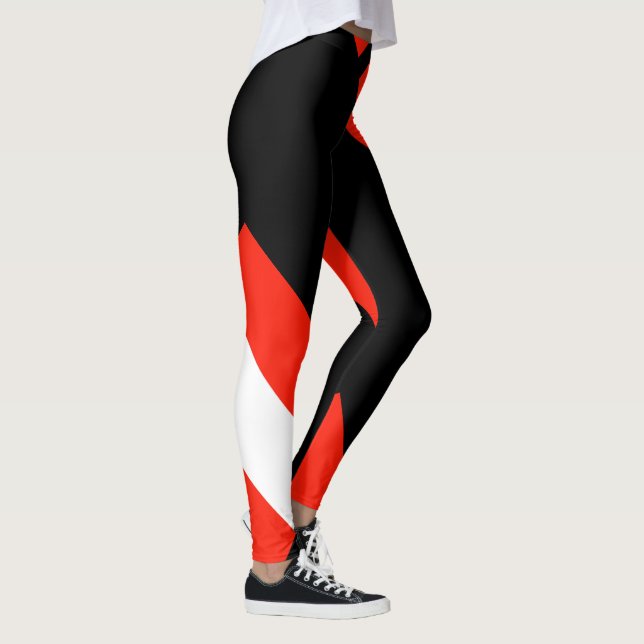 Red White & Black Colour Block 4Anissa Leggings (Right)