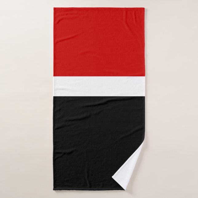 Red White Black Colour Block Style Design  Bath Towel (Bath Towel)