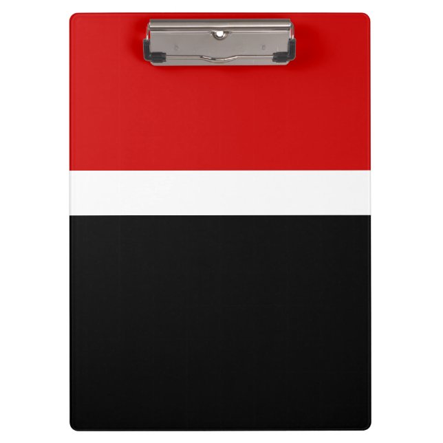 Red White Black Colour Block Style Design  Clipboard (Front)