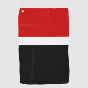 Red White Black Colour Block Style Design  Golf Towel
