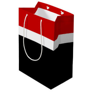 Red White Black Colour Block Style Design  Medium Gift Bag