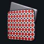 Red, White, Black Diamond Pattern Laptop Sleeve<br><div class="desc">A classic pattern of interlocking red and white diamond shapes. Each white diamond contains a small black diamond adding depth to the original design. 


 Digitally created image. 
 Copyright © 2013 Claire E. Skinner. All rights reserved.</div>