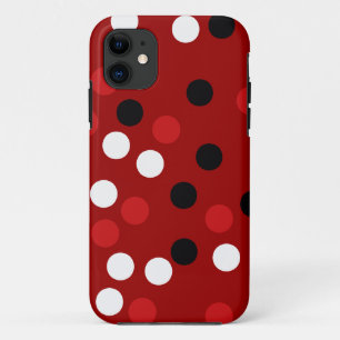 red white black dots pattern iPhone 11 case