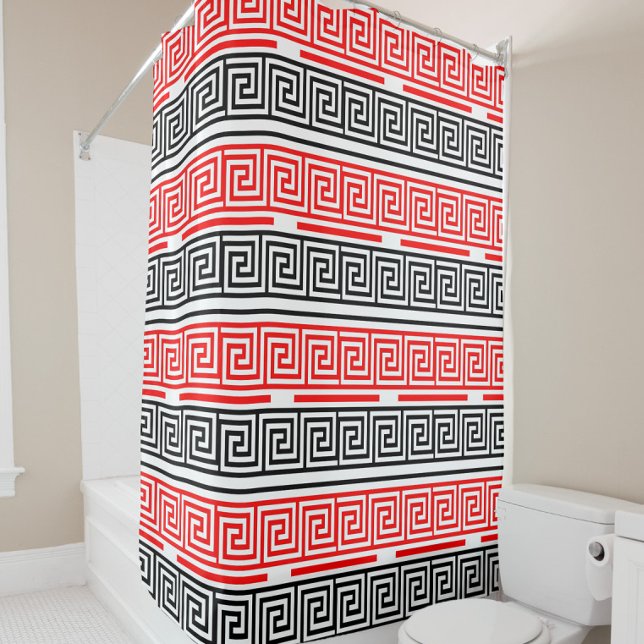 Red White Black Greek Key Fret Pattern Design  (Creator Uploaded)