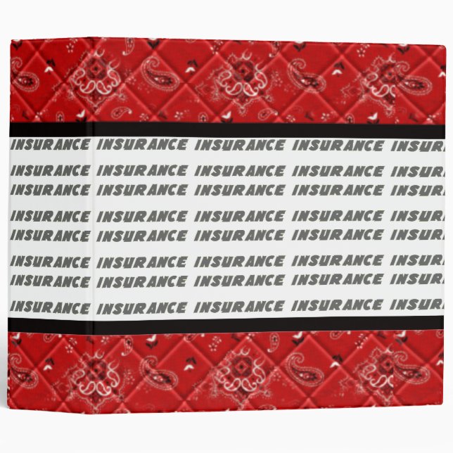 Red White Black Insurance Policy Avery Binder (Front/Spine)